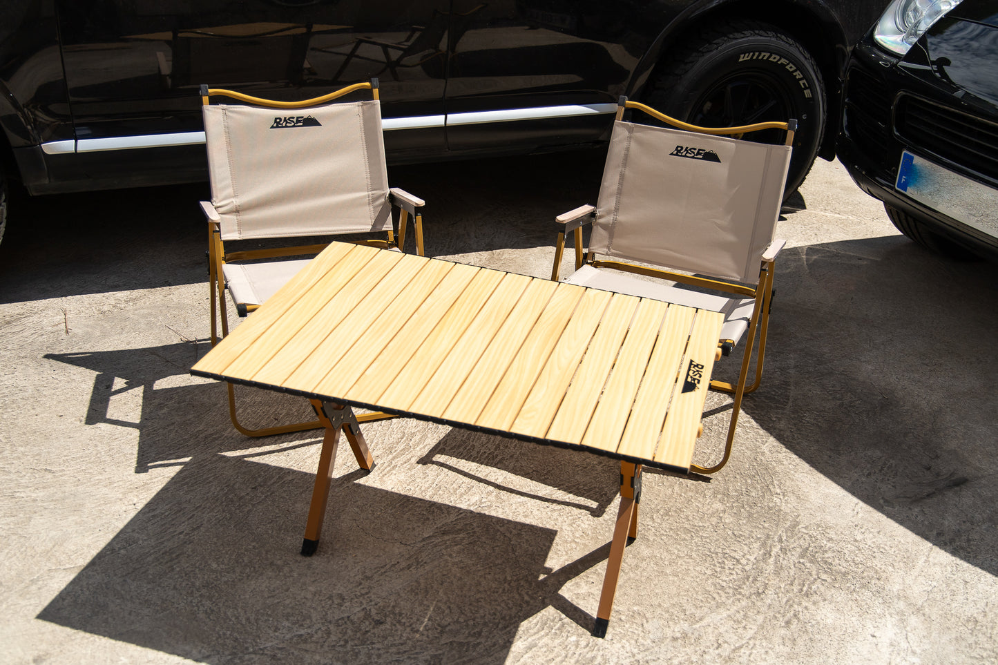Table de camping pliante aluminum RISE - Bois