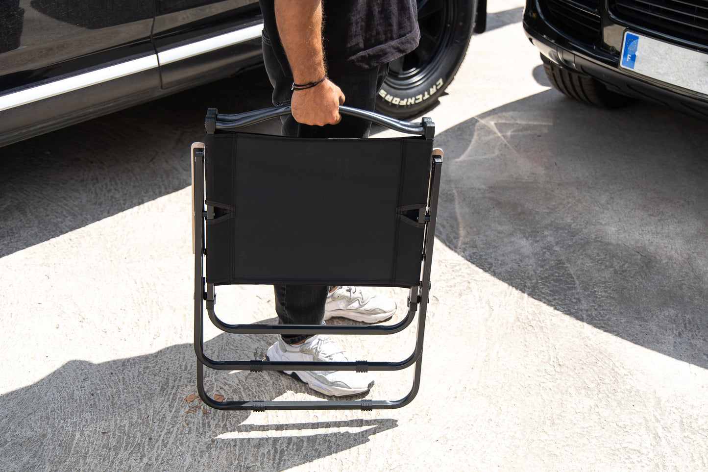 Chaise de camping pliante RISE - Noire