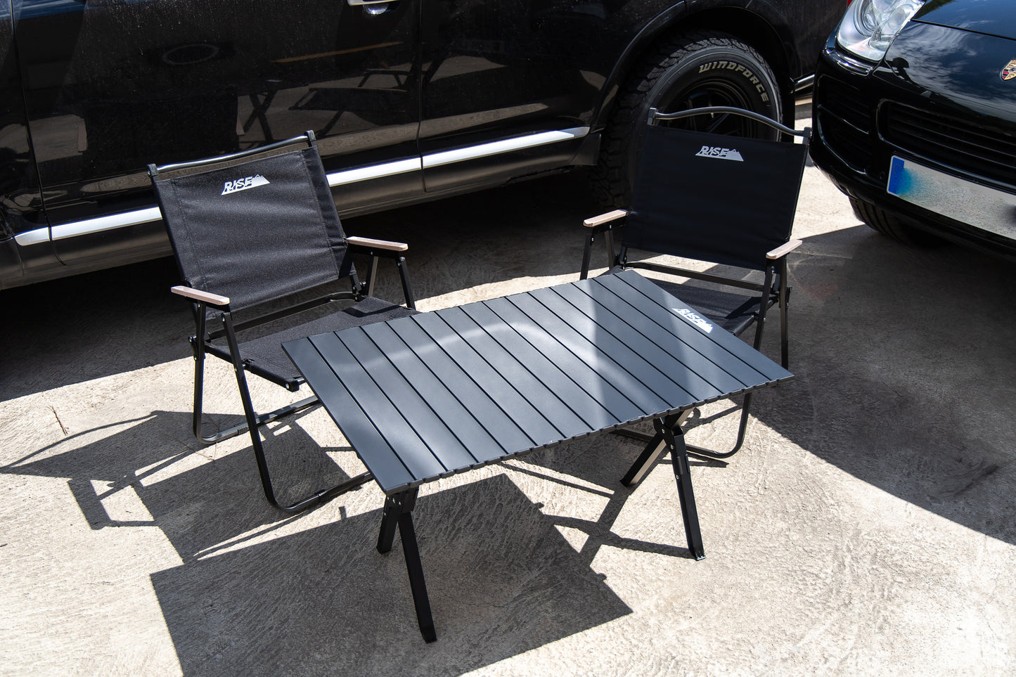Table de camping pliante aluminum RISE - Noire